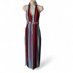 Multi Colored‎ Striped Halter  Style Jumpsuit